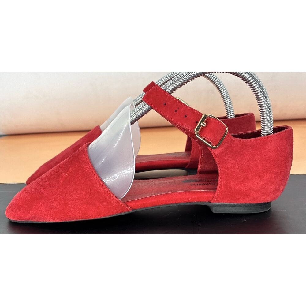 Free People Jeffrey Campbell Red Suede Ballet Flat Square Toe D'Orsay Flat - Picture 5 of 9